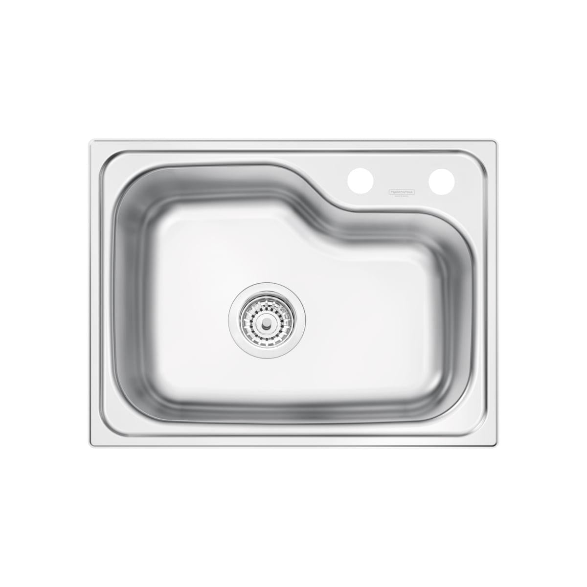 Cuba de Sobrepor Tramontina Morgana Compact 48 FX em Aço Inox Acetinado 55 x 42 cm com válvula