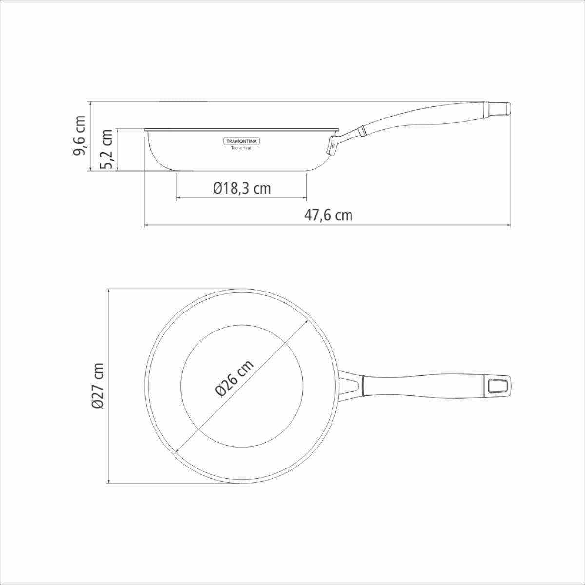 Frigideira Tramontina Grano Aço Inox e Corpo Triplo 26 cm 2,2 L