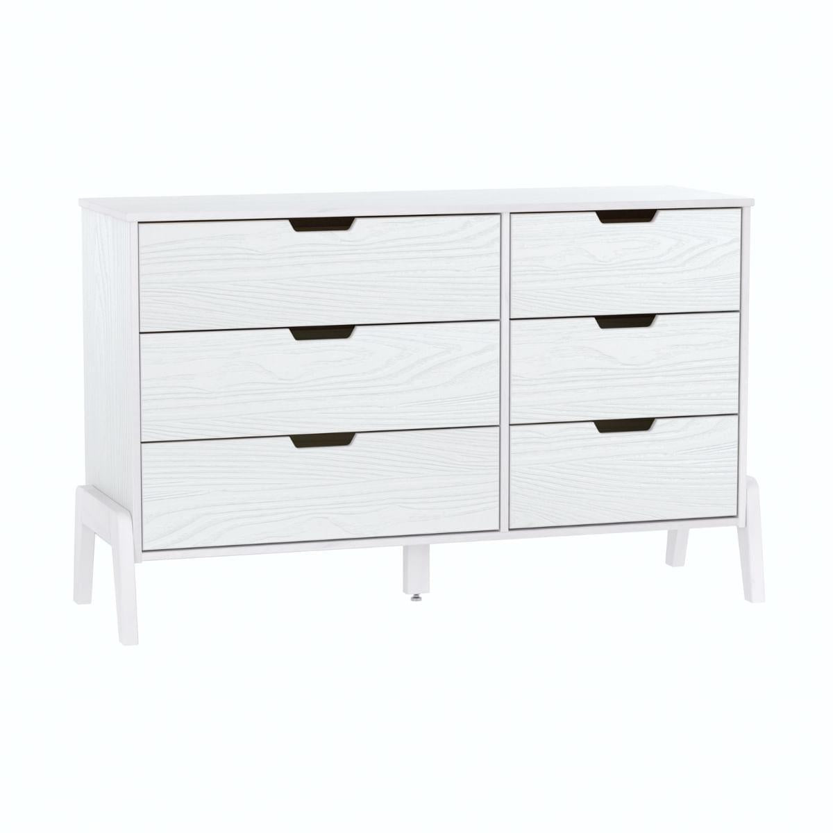 Cômoda 6 Gavetas Veneza em Madeira Branco 119x40x76 cm Marin