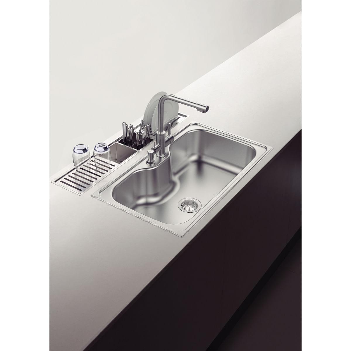 Escorredor Profundo Tramontina 15x16 cm em Aço Inox Scotch Brite para Canal Organizador
