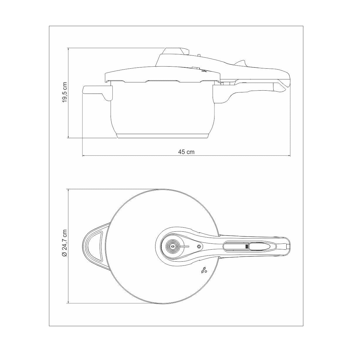 Panela de Pressão Tramontina Solar em Aço Inox 22 cm 4,5 Litros 5 Dispositivos de Segurança