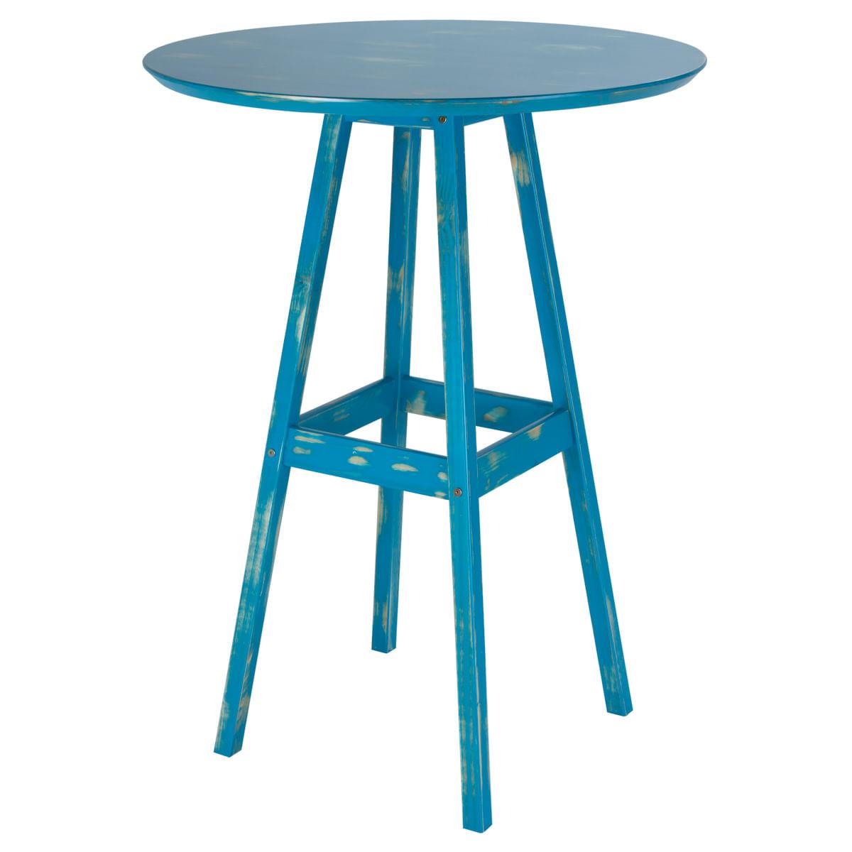 Mesa de Madeira Pub Alta Rústica Tramontina 80 x 80 cm Azul 91452117