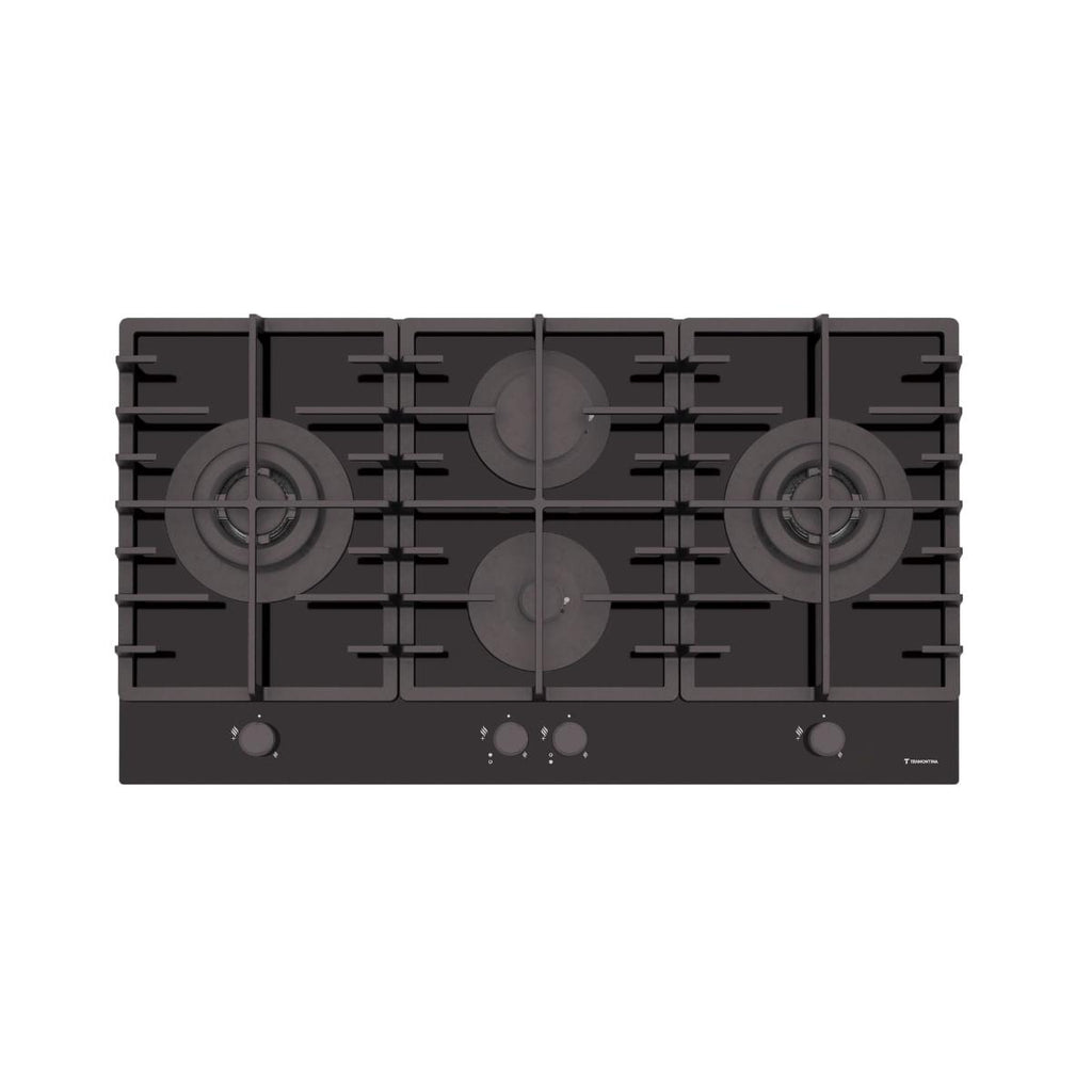Cooktop Tramontina Quadra 4GG Double TRI HE Safestop 90 em Vidro Temperado 90 cm