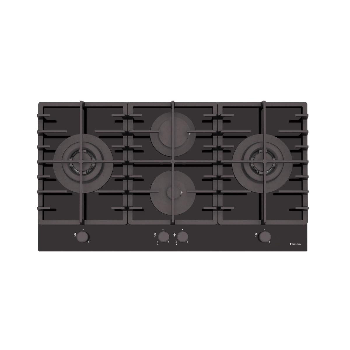 Cooktop Tramontina Quadra 4GG Double TRI HE Safestop 90 em Vidro Temperado 90 cm