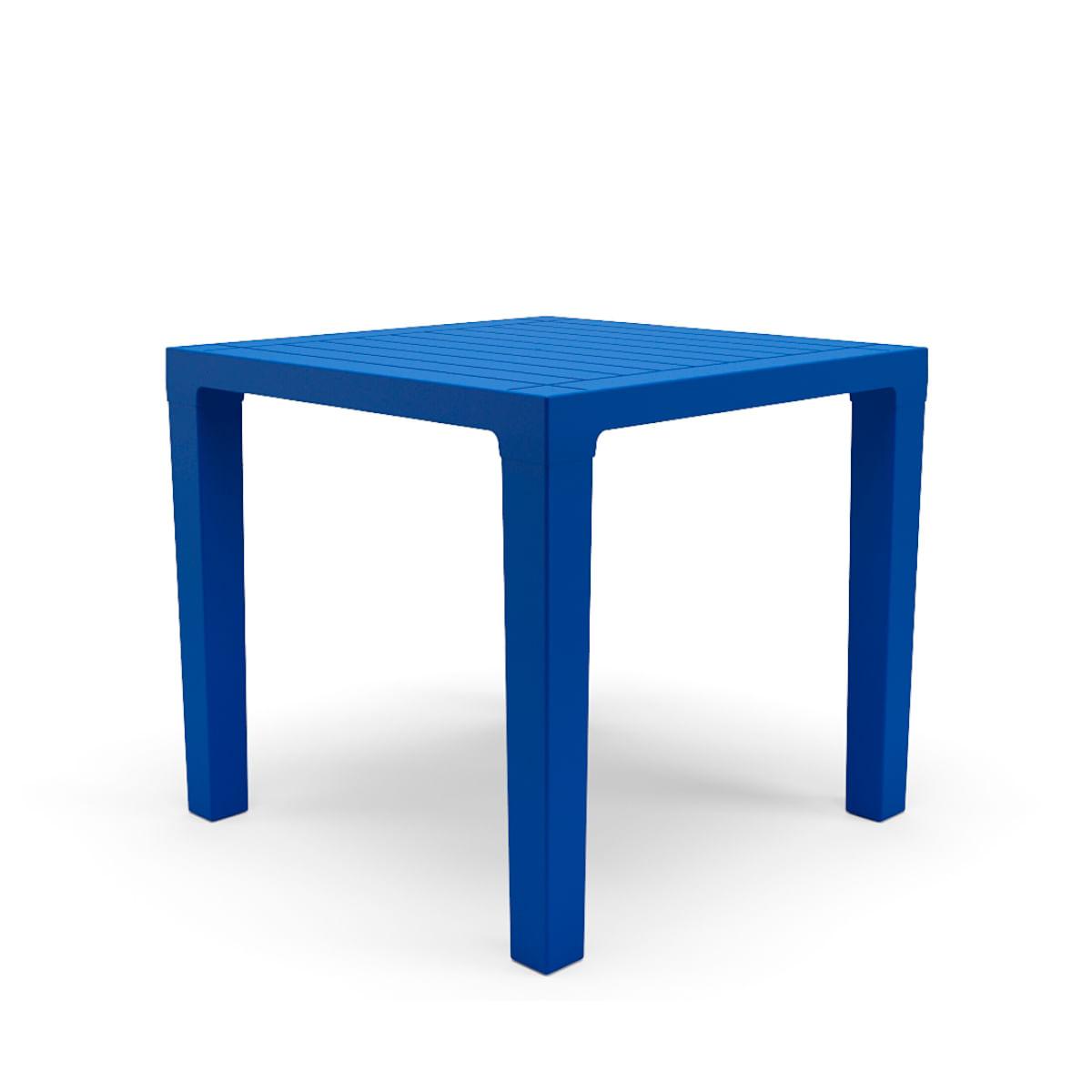 Mesa Niala Quadrada Azul Bic 80cm em Polipropileno Plaxmetal