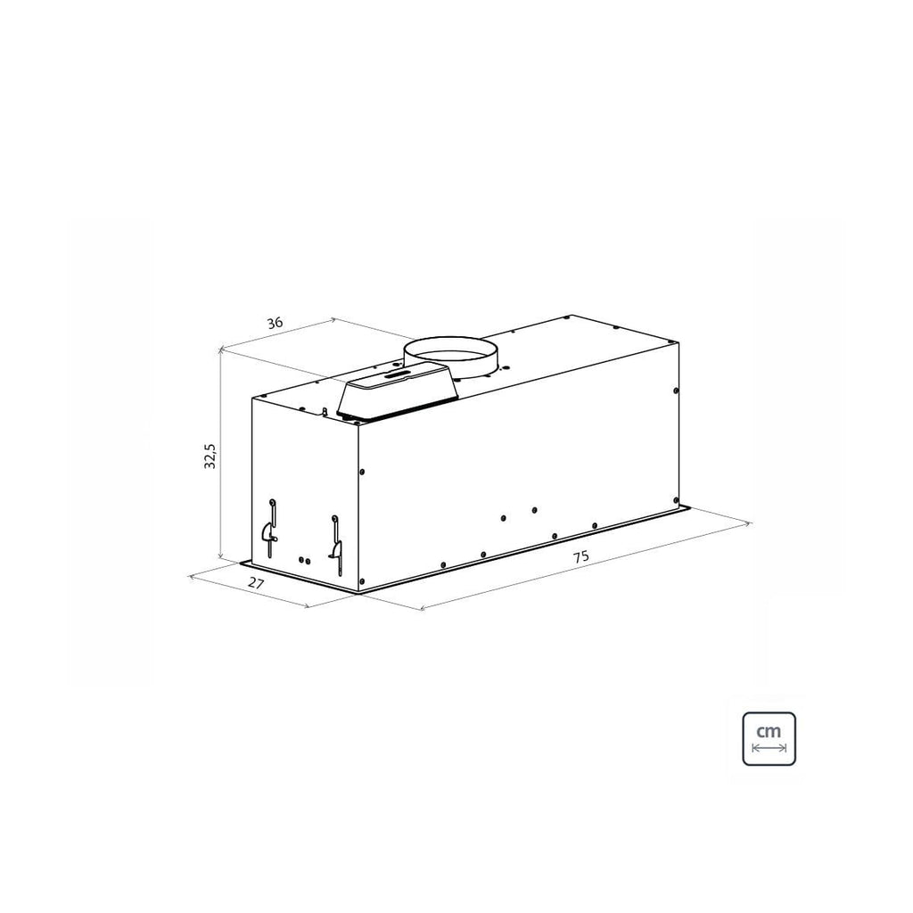 Coifa de Embutir Tramontina Incasso Retangular em Aço Inox 75 cm 220 V